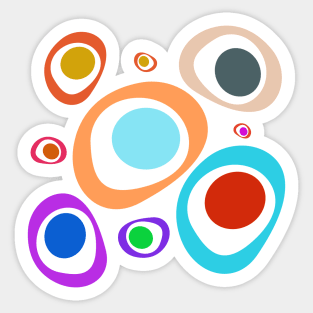 50s circles Sticker